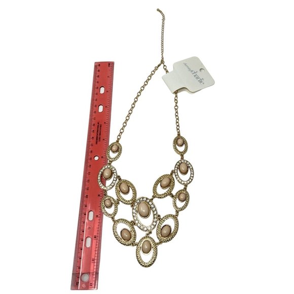 Charming Charlie Jewelry - Gold Plated with Light Peach Stones & Rhinestones - Picture 6 of 8